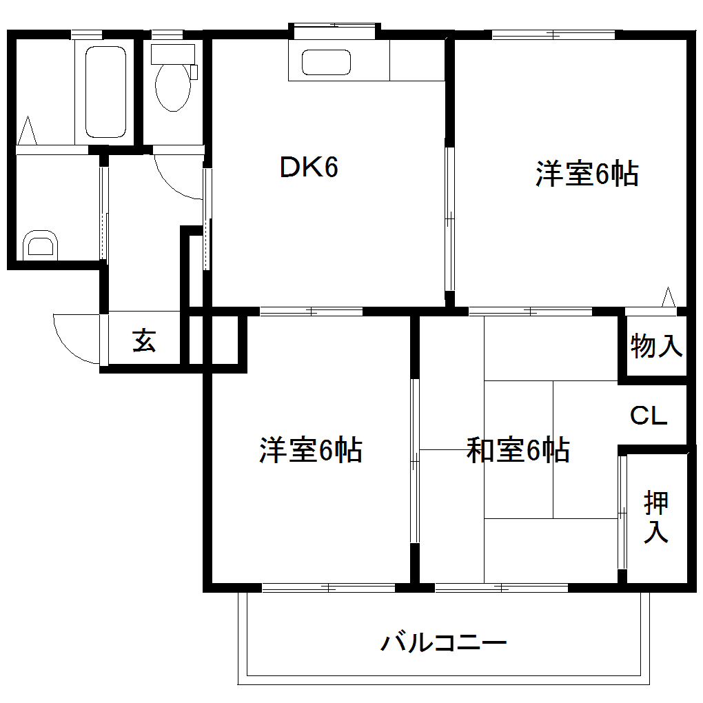 メモリーハイツAの間取り