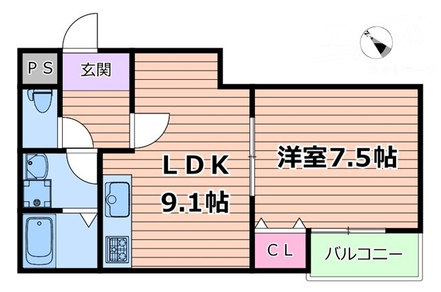 ベルリッジ岸辺Aの間取り