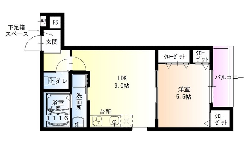 フジパレス弥刀III番館の間取り