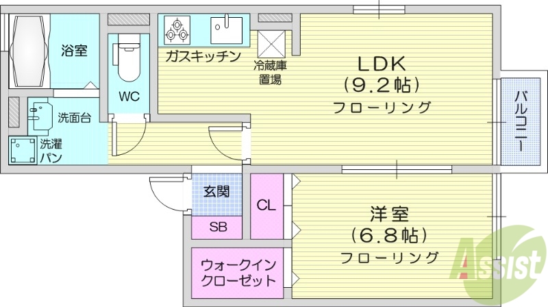 多賀城市高橋のアパートの間取り