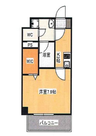 岡山市中区中納言町のマンションの間取り