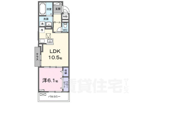 大和郡山市額田部北町のアパートの間取り