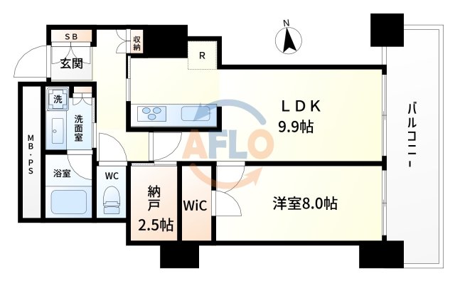 大阪市西区江之子島のマンションの間取り