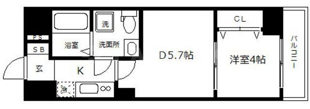 大阪市中央区島町のマンションの間取り