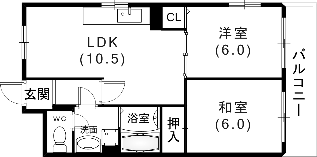 神戸市須磨区大池町のマンションの間取り