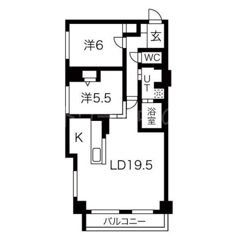 札幌市豊平区平岸五条のマンションの間取り