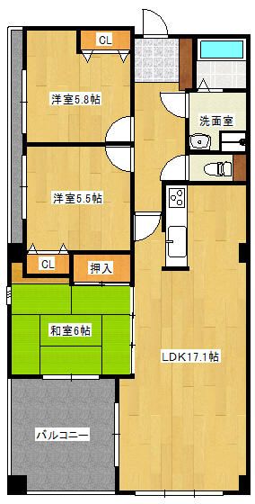 【港町ジー・アンド・ピーの間取り】