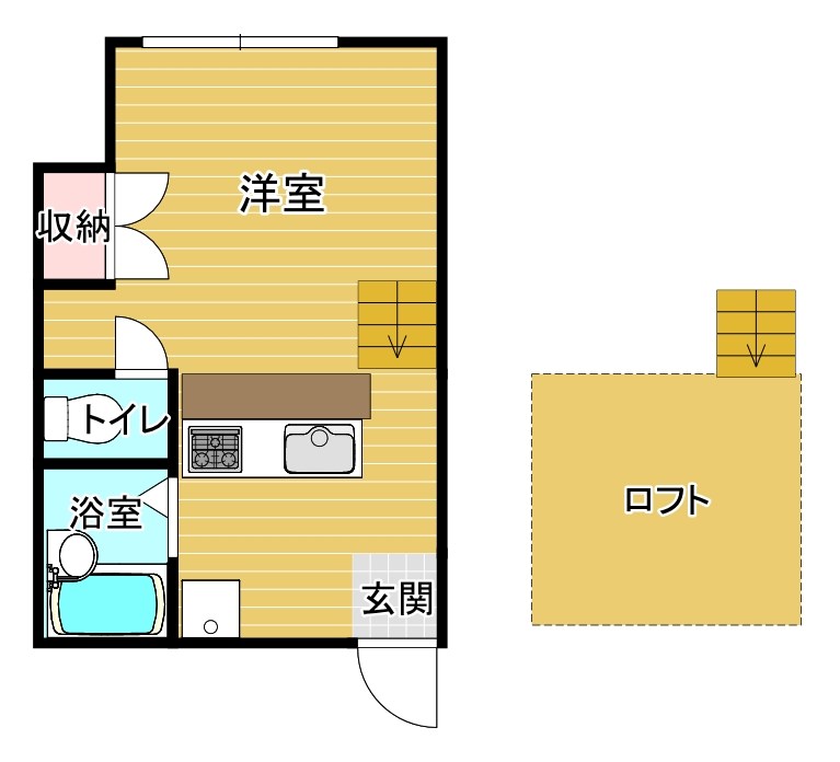 新潟市中央区神道寺南のアパートの間取り