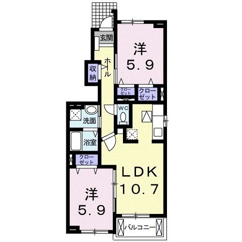 高崎市下之城町のアパートの間取り