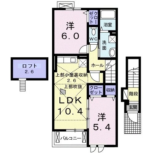 福知山市字堀のアパートの間取り