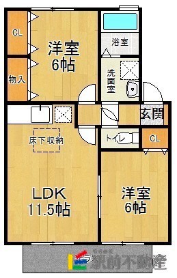 三井郡大刀洗町大字本郷のアパートの間取り