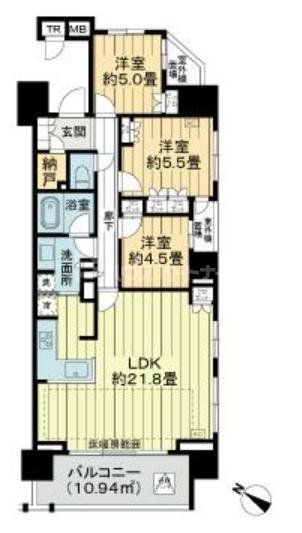 さいたま市中央区大字下落合のマンションの間取り