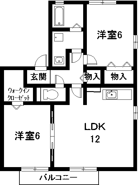 名古屋市中川区江松のアパートの間取り