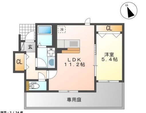 霧島市国分広瀬のアパートの間取り