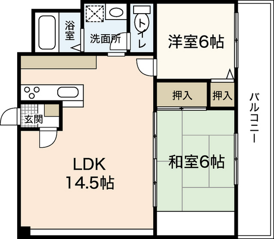 広島市中区舟入川口町のマンションの間取り