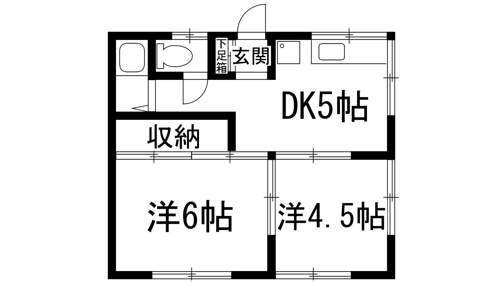 宝塚市桜ガ丘のアパートの間取り