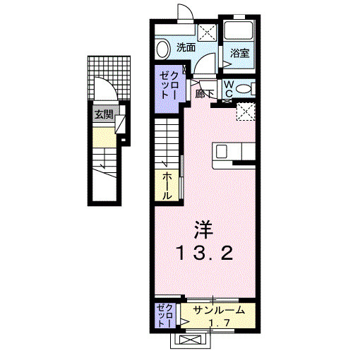 サンライズ川越　Ｂの間取り