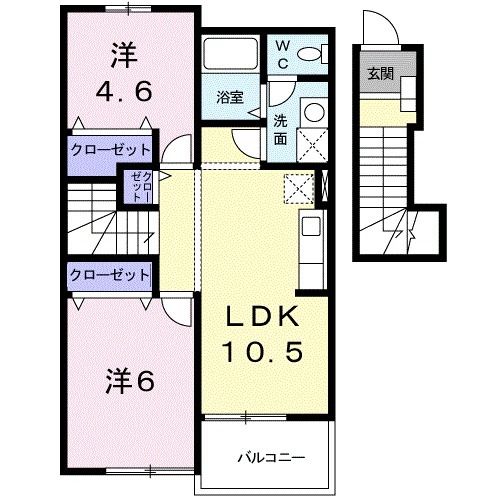 亀山市関町新所のアパートの間取り