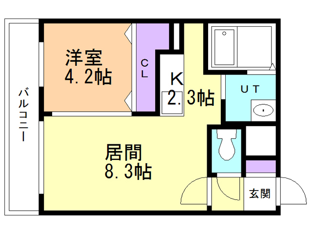 札幌市厚別区厚別南のマンションの間取り