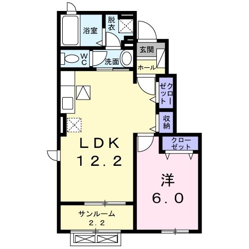 能美市徳久町のアパートの間取り