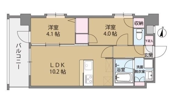 福岡市東区名島のマンションの間取り