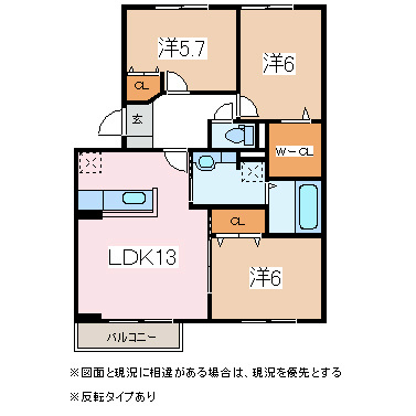 松本市大字島立のアパートの間取り