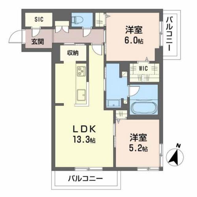 福山市野上町のマンションの間取り