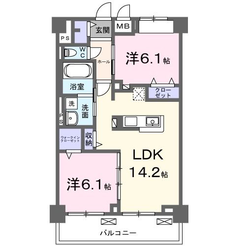 茨城県つくば市上河原崎かみかわ（マンション）の賃貸物件の間取り