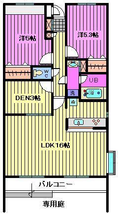 さいたま市中央区新中里のマンションの間取り