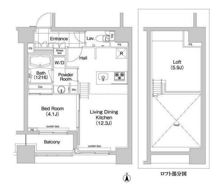 中央区新川のマンションの間取り