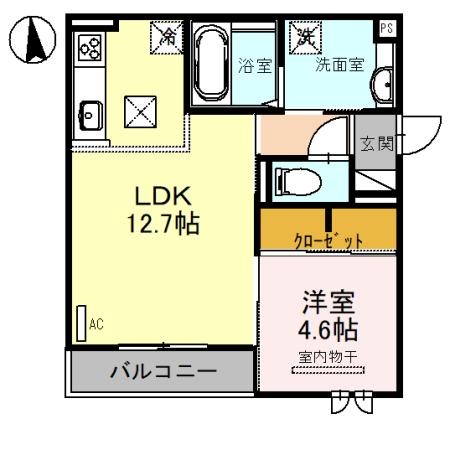 【和歌山市有本のアパートの間取り】