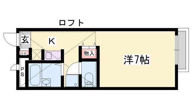 相生市本郷町のアパートの間取り