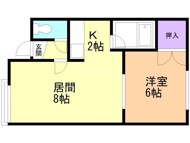 札幌市西区西町南のアパートの間取り