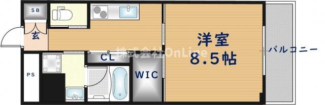 東大阪市友井のマンションの間取り