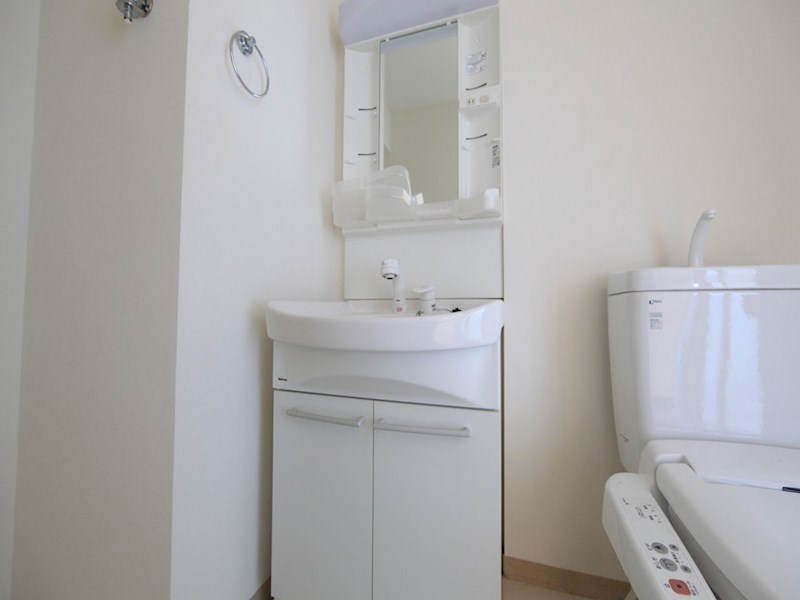 洗面設備　脱衣所　独立洗面台（シャンプードレッサー付）収納スペース有