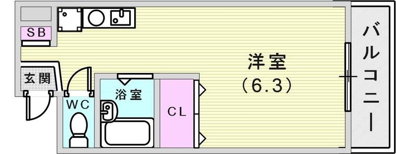 ＪＲ東海道本線 神戸駅 徒歩2分 8階建 築30年の間取り写真