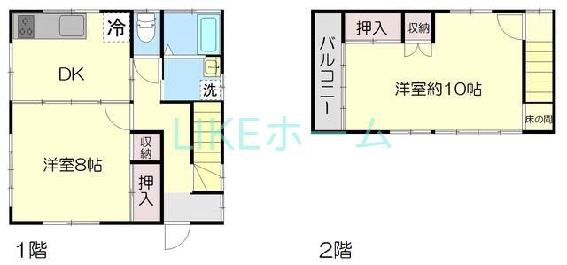 鬼越2丁目貸家の間取り写真