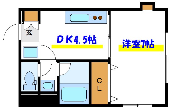 東武伊勢崎線 曳舟駅 徒歩8分 4階建 築32年の間取り写真