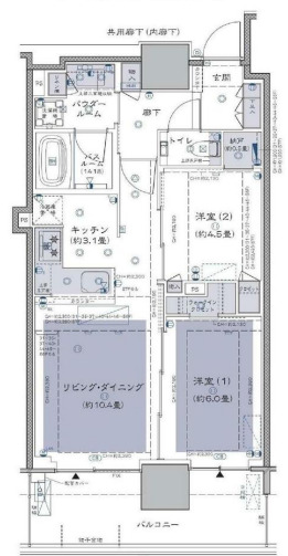 グランドシティタワー月島の間取り写真