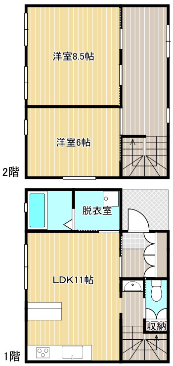美の浜貸戸建F-8の間取り写真