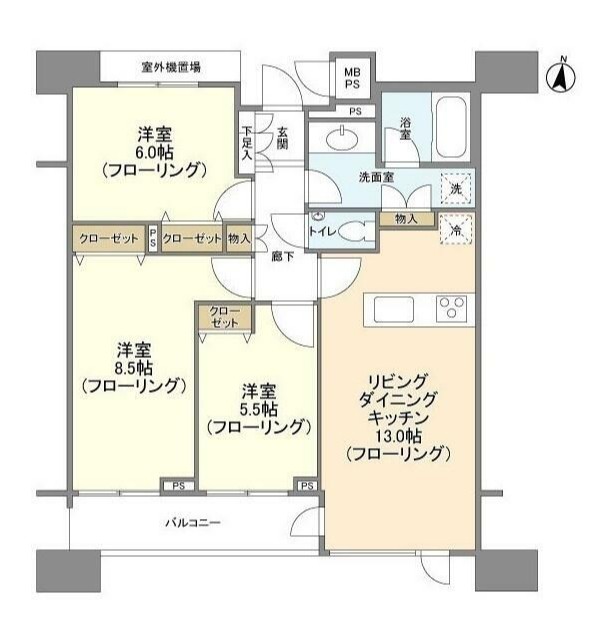 東京メトロ南北線 白金高輪駅 徒歩2分 14階建 築22年の間取り写真