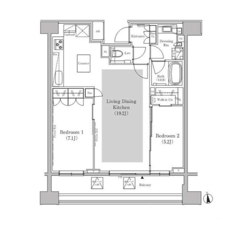 ザ・パークハビオ白金高輪の間取り写真