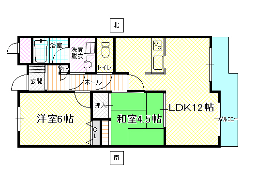 橿原市内膳町のマンションの間取り