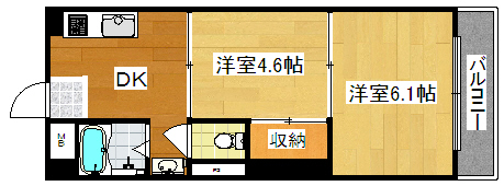 大阪市住之江区北加賀屋のマンションの間取り