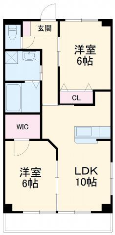 豊橋市神野新田町のアパートの間取り