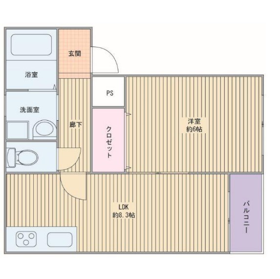 【姫路市飾磨区城南町のアパートの間取り】