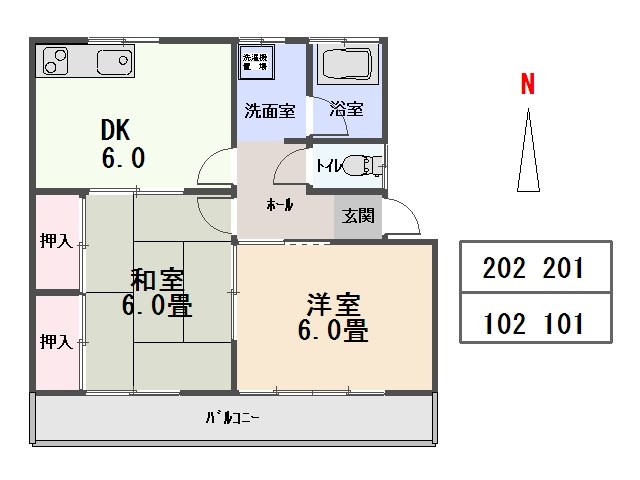 丸岡コーポの間取り