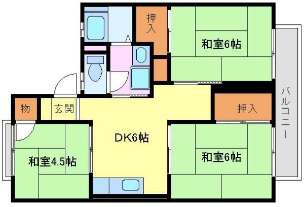 ISE伊勢住宅我孫子6703　A棟の間取り