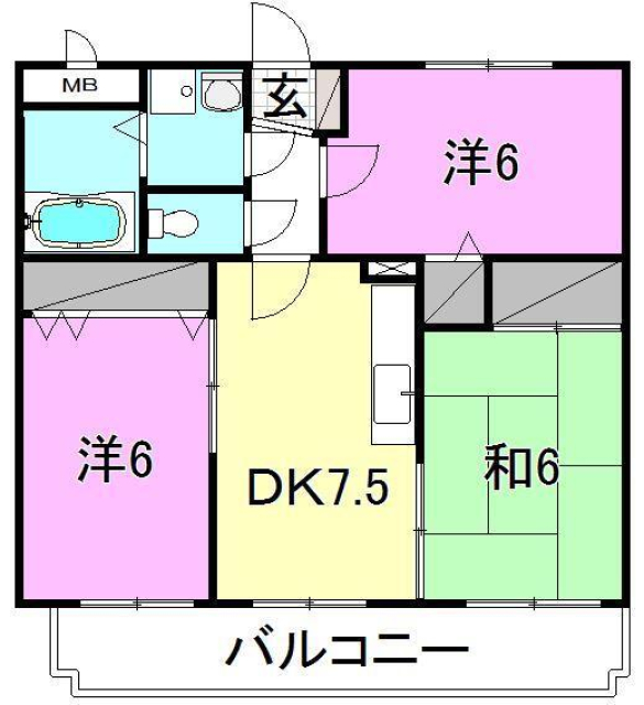 松山市小坂のマンションの間取り