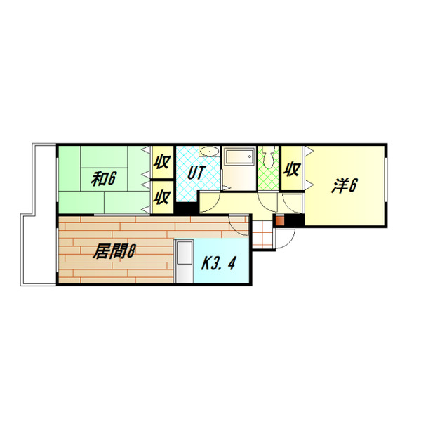 シャンノール東旭川の間取り